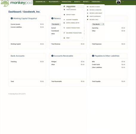 MonkeyPod dashboard