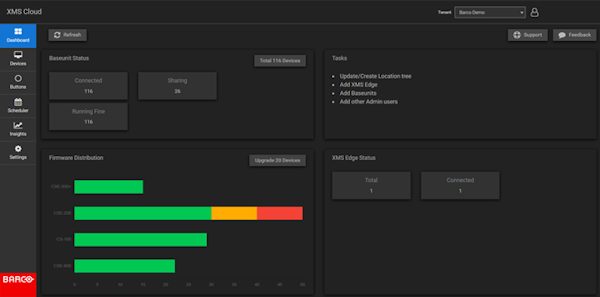 ClickShare Conference dashboard