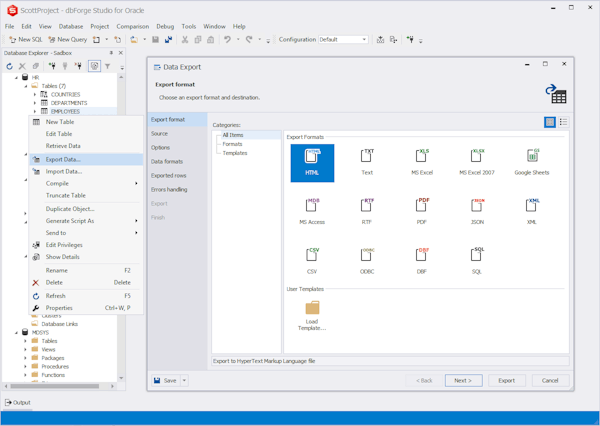 Data export