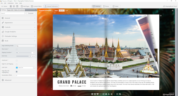 FlippingBook desktop interface