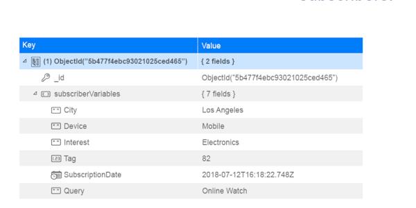 Detailed insights into subscriber's activity