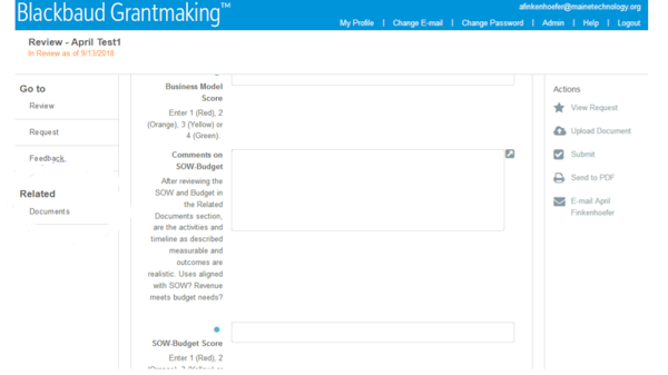 Blackbaud Grantmaking reviewer portal