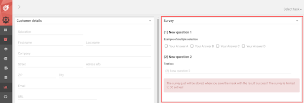 Dialfire survey screenshot