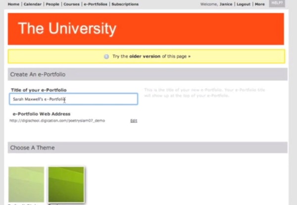Digication create electronic portfolios