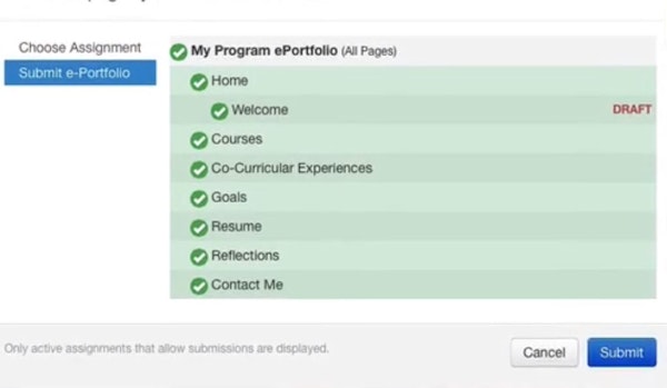 Digication submit portfolios