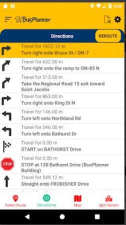 BusPlanner directions