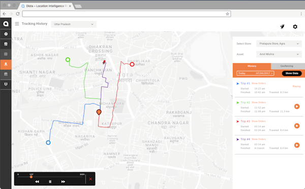 Dista Field history tracking screenshot