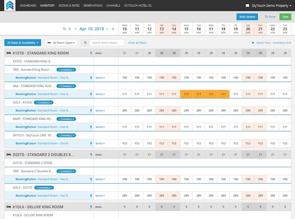 SkyTouch Hotel OS room availability