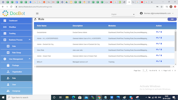 Docbot user roles
