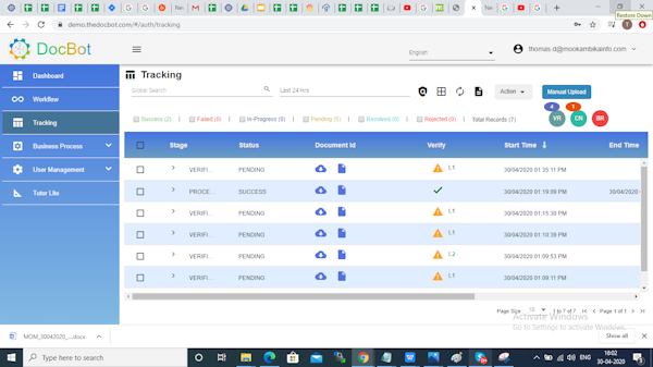 Docbot tracking