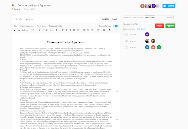 Integrated document approval