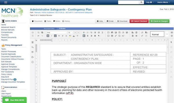 Policy Manager documentation screenshot