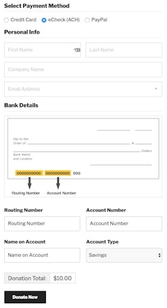 Donation plug-in