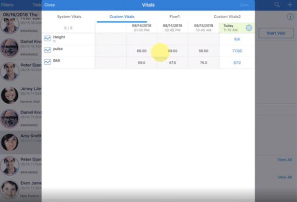 DrChrono patient vitals