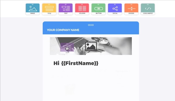 Automizy drag-and-drop editor