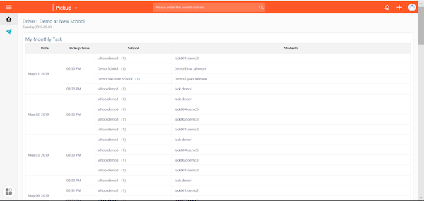 Driver task view