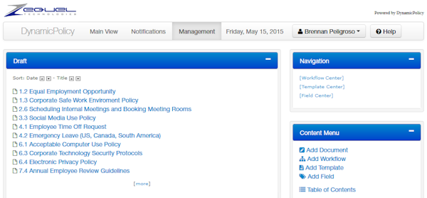 DynamicPolicy document management screenshot