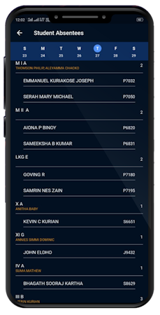 Edisapp School ERP student absentees