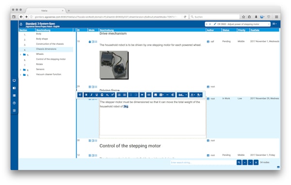 agosense.fidelia editing and navigation