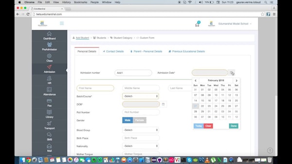 Edumarshal admission detail editing