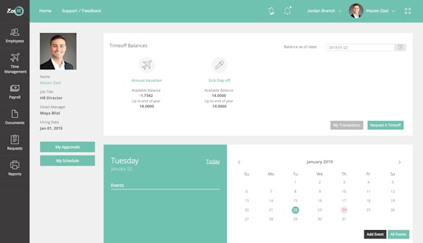 ZenHR employee dashboard