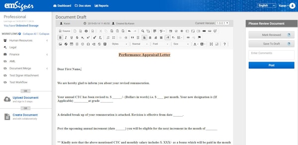 Document draft