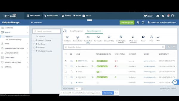 ITarian device list management