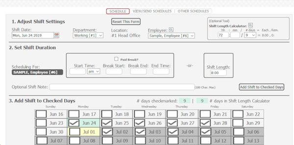 Payroll Connected enter hours worked