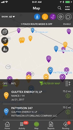 Enverus mobile interface