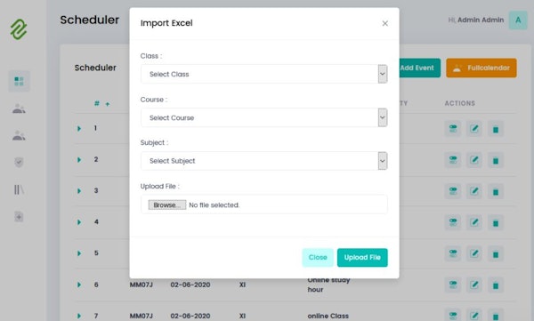 eTutor import Excel files