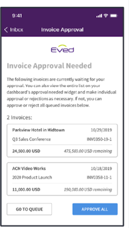 Eved invoice approval