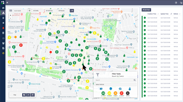 Evreka task filter screenshot