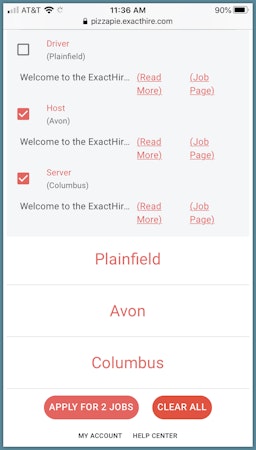 Mobile job listings