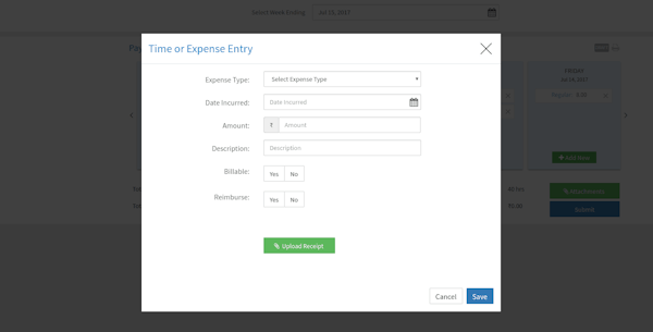 Time and expense entry