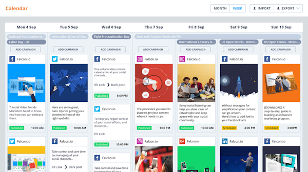 Falcon.io calendar