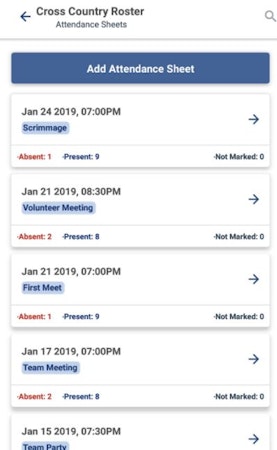 FamilyID add attendance sheet