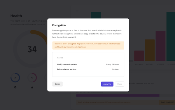 Fleetsmith disk encryption