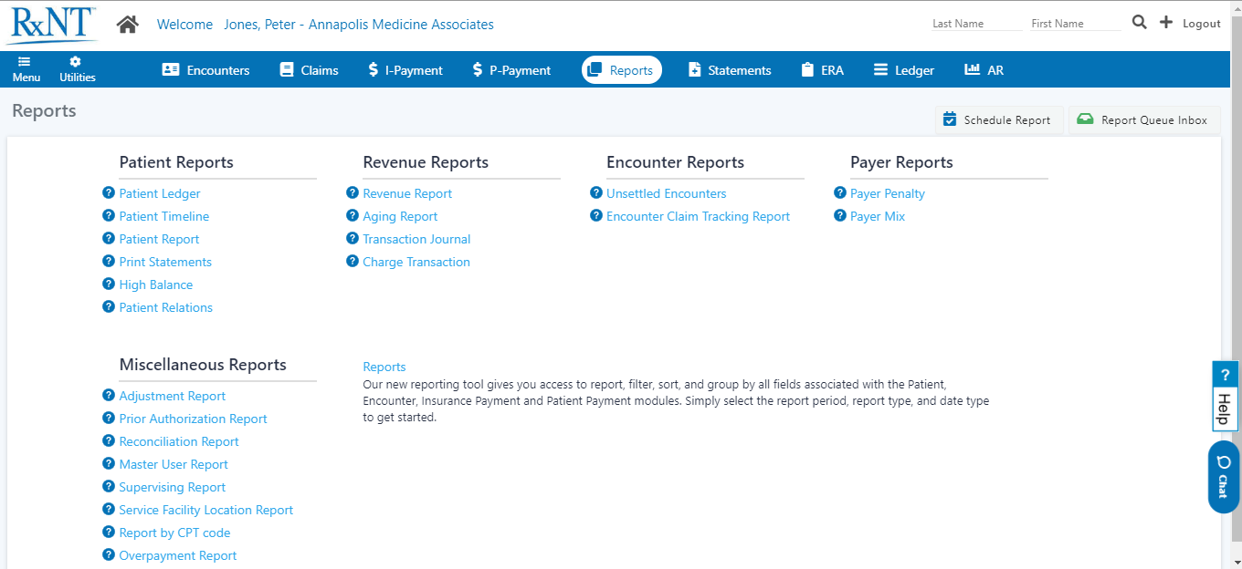 RXNT - Flexible reporting