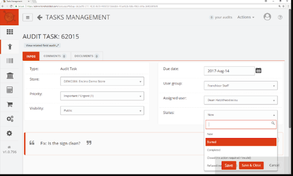 FranchiseBlast task management screenshot