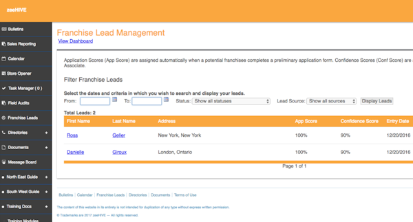 zeeHIVE lead management