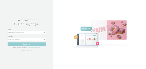 Fusion Signage login