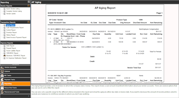 AP Aging Report