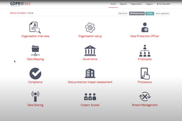 GDPR365 overview page