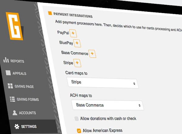 GivingForms Payment Integrations