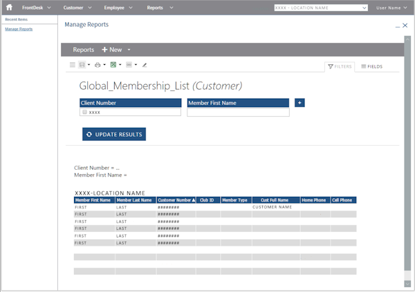 Manage reports