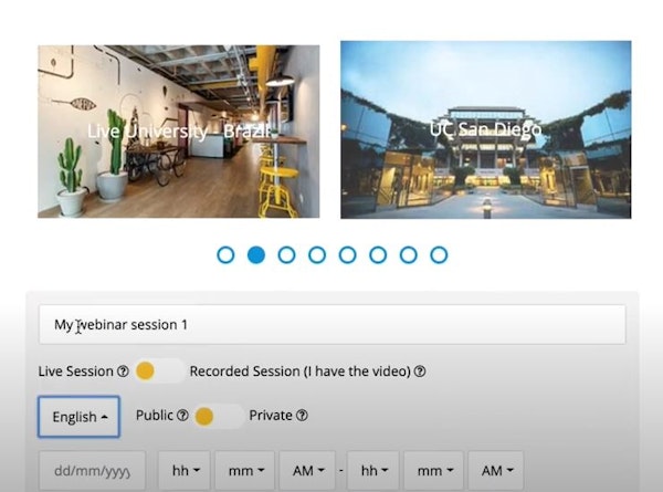 GoBrunch set up webinars