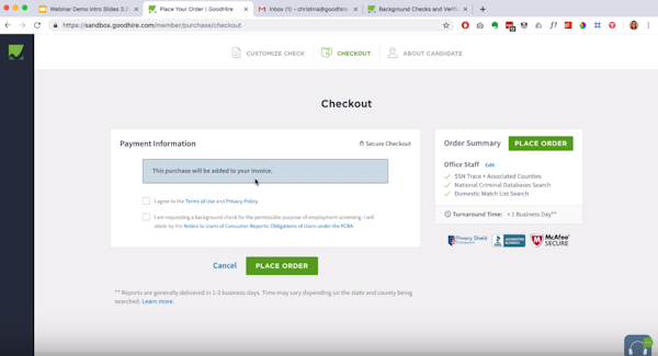 GoodHire checkout
