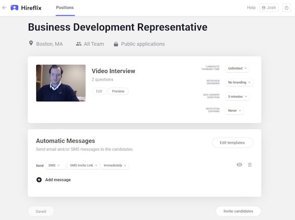 Hireflix job pannel