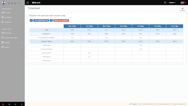 Gouti timesheet