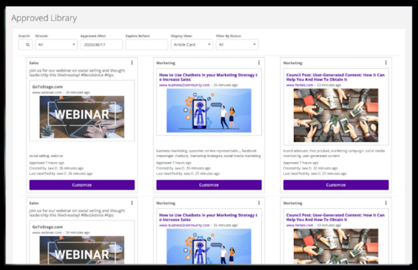 Grapevine6 approval library